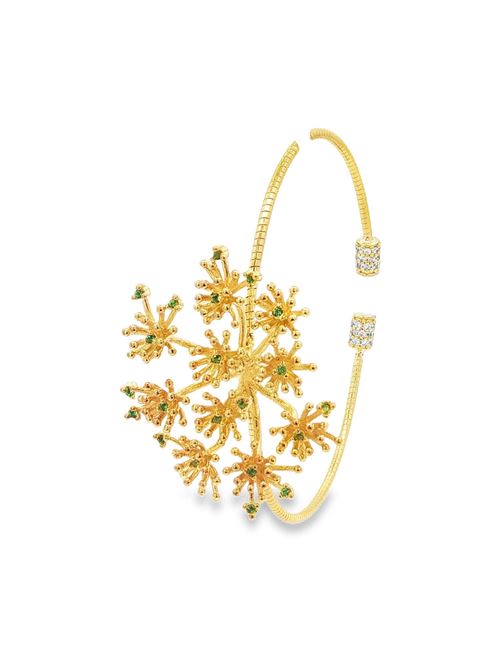 Dandelion gold peridot stones bracelet GOCCIAZZURRA JEWELS | BRDANDELIONOROVERDE